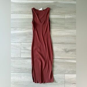 Bodycon Sleeveless Burgundy Dress